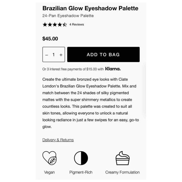 CIATE LONDON | Brazilian Glow • 24 Shade Eyeshadow Palette 1.23 oz / 35 g • NIB - Picture 7 of 9